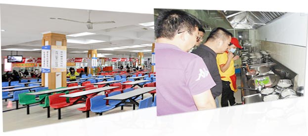 校園考場食堂用餐區、廚房操作間安裝紅外高清監控攝像機